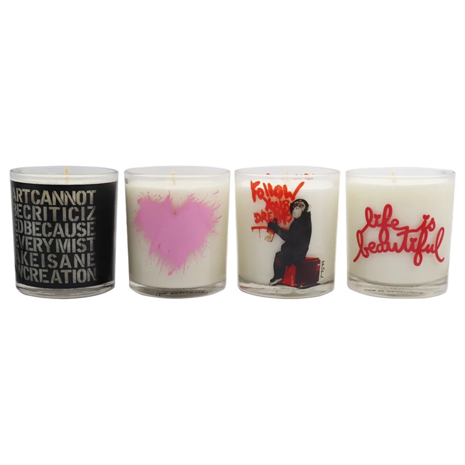 Bougie en verre transparent